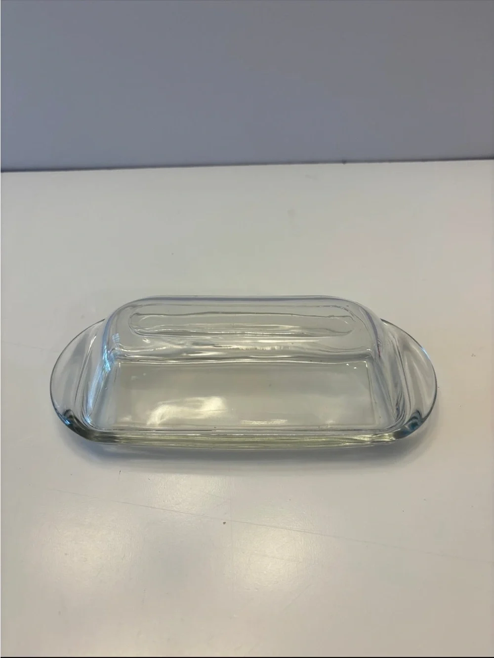 Clear Glass Covered Butter Dish